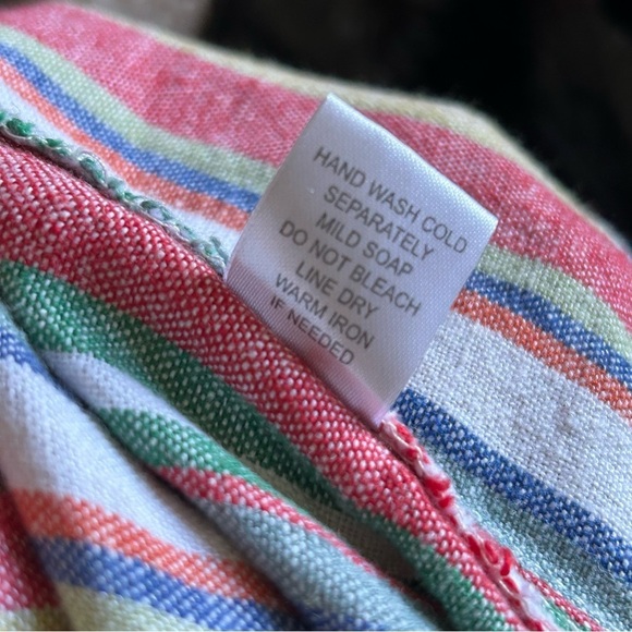 For Cynthia Linen Blend Pants Small Multicolored Vacation Cruise Beach Resort - Picture 2 of 12